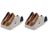 Joseph Joseph Shoe-In - Rangement à 2 étages pour chaussures, peut contenir jusqu'à 3 paires- Petit, Beige (Lot de 2)