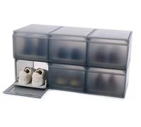 Joseph Joseph ShoeCase Boîte de Rangement Chaussures, Plateau Coulissant, Porte Abattante, Ventilé, Montage Facile, Lot de 6