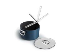 Joseph Joseph Space Casserole 23cm avec Couvercle, Poignée Pliable, Gain de Place, Induction & Four, Revêtement Céramique