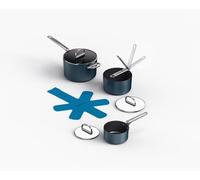 Joseph Joseph Space Lot de 3 Casseroles, Poignées Pliables Inox, Gain de Place, Induction & Four, Revêtement Céramique