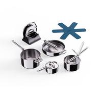 Joseph Joseph Space Steel Batterie de cuisine 5 pièces en acier inoxydable avec poignées pliables