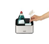 Joseph Joseph Surface - Organisateur d'évier, Porte Eponge, Rangement à étages pour evier de cuisine en acier inoxydable - Gris