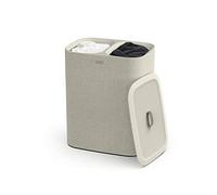 Joseph Joseph Tota- Panier de séparation du linge de 90 litres avec couvercle, 2 sacs de lavage amovibles avec poignées- Beige