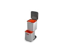 Joseph Joseph Totem - Poubelle de cuisine pour le tri et le recyclage des déchets, avec composteur intégré et filtre à charbon actif remplaçable, capacité de 40 litres, acier inoxydabl