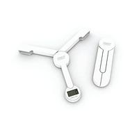 Joseph Joseph Tri Scale - Balance de cuisine numérique avec écran LCD, Fonction Tare et Conversion Liquide, Compacte, pliable, peu encombrante, batterie incluse, Blanc