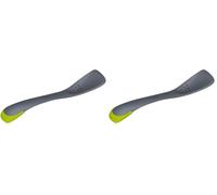 Joseph Joseph - Uni-tool 5-en-1 Ustensiles de cuisine en silicone, cuillère à fente, tournevis, outil de coupe, cuillère solide et spatule en gris uni (Lot de 2)