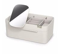 Joseph Joseph Viva Grand organisateur de maquillage et de cosmétiques avec miroir amovible, démontable pour un nettoyage facile Tiroir de rangement pour la beauté - Blanc cassé