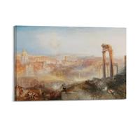 Joseph Mallord William Turner - Impression sur toile moderne de Rome - Campo Vaccino - Décoration murale pour salon, chambre à coucher (50 x 75 cm)