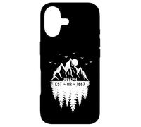 Joseph Oregon a créé 1887 Montagnes Pin Trees Souvenir Coque pour iPhone 17