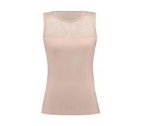 Joseph Ribkoff, Femme, Tops, Beige, Taille: 42 FR Silky Knit And Rhinestone Mesh Top