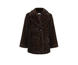 JOSEPH RIBKOFF Manteau en fausse fourrure noir | L