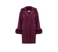 JOSEPH RIBKOFF Manteau en fausse fourrure rouge foncé | L