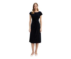 Joseph Ribkoff - Robe mi-longue portefeuille drapée - Femme - Robes - Noir - Taille: 50 FR