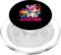 Josephine Nom personnalisé Licorne colorée pour Femmes et Filles PopSockets PopGrip pour MagSafe
