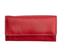 Josephine Osthoff 907 Portefeuille long en cuir pour femme avec fermeture éclair - Petit portefeuille - Protection RFID - Avec compartiment à monnaie, rouge, Maße: nur ca. 19,8 cm x 10 cm