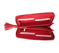 Josephine Osthoff - Portefeuille pour femme - En cuir - Long - Avec fermeture éclair - Petit portefeuille - Protection RFID - Avec compartiment à monnaie (500), rouge / cuir lisse, breit 19,5 cm, ca
