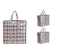 Josephine Osthoff Sacs de Rangement Unisex, Résistants et Imperméables, Fermeture éclair pour déménagement et Shopping, Capacité de 75L, Charge jusqu'à 20 kg, Noir, Paquet de 3