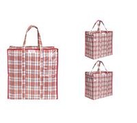 Josephine Osthoff Sacs de Rangement Unisex, Résistants et Imperméables, Fermeture éclair pour déménagement et Shopping, Capacité de 75L, Charge jusqu'à 20 kg, Rouge, Paquet de 3