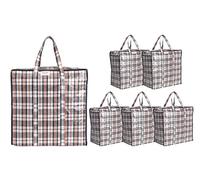 Josephine Osthoff Sacs de Rangement Unisex, Résistants et Imperméables, Fermeture éclair pour déménagement et Shopping, Capacité de 75L, Charge jusqu'à 20 kg, Noir, Paquet de 6