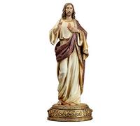 Joseph's Studio Roman - Figurine Sacré-Cœur de Jésus, Protecteurs Célestes, Collection Renaissance, 26 cm de Haut, Résine et Pierre, Cadeau Religieux, Décoration