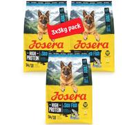 JOSERA Adult High Protein Lot de 3 Paquets de 3 kg de Nourriture sèche de qualité supérieure pour Chiens Adultes et Sportifs Saumon & patate Douce sans céréales et Riche en protéines L-carnitine et