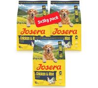 JOSERA Adult Large Poulet & Riz (3 x 3 kg) | Nourriture sèche de qualité supérieure pour Chiens Adultes de Grandes Races | avec Huile de Saumon | sans Gluten | Acides Gras précieux | Croquettes XL