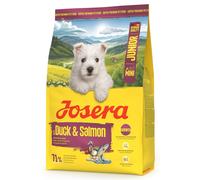 JOSERA Mini Junior Ente & Lachs (1 x 3 kg) | Premium Trockenfutter für wachsende Hunde BIS 10 kg AB der 6. Woche | Welpenfutter zur optimalen Entwicklung | Kleine Kroketten | glutenfrei |1er Pack