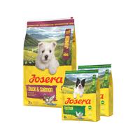JOSERA Duck & Salmon Junior Mini 10 kg pour le développement harmonieux des chiots de petites races + 2×900 g de croquettes offertes