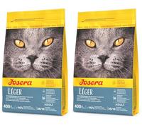 JOSERA Léger 400 g | Croquettes pour Chat en surpoids ou stérilisé | Faible teneur en matières Grasses | Aliment Super Premium pour Chat Adulte Peu Actif | Sachet de 400 g (Lot de 2)