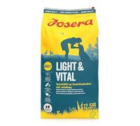 JOSERA Light & Vital (1 x 12,5 kg) | Adult | Premium Trockenfutter für ausgewachsene Hunde | Geflügel & Erbse | wenig Fett und Viel Protein zur Gewichtskontrolle | weizenfrei | Hundefutter | 1er Pack