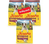 JOSERA Mini Adult Saumon & Poulet (3 x 3 kg) | Croquettes Premium pour Chiens Adultes de Petites Races | avec biotine | Petites croquettes | avec Une délicieuse Sauce en Poudre | Lot de 3