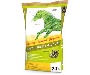 JOSERA Plantes & Légumes Granulés de foin 20 kg | Aliment Premium pour cheval | Idéal pour redonner de l'état | Sans sucre ni mélasse | Production et séchage neutres en émissions de CO2 | Sac de 20 kg