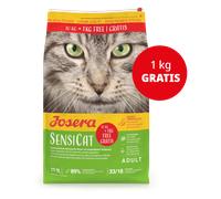 Josera Croquettes SensiCat chats sensibles adultes – sans blé, formule extra tolérée – 10+1 kg
