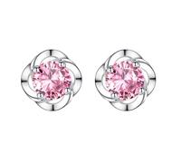 Josfeva Boucles d'oreilles en argent 925 pour filles, petites boucles d'oreilles pour filles, trèfle/cœur/fleurs/patte/cygne, dormez cartilage en argent 925, boucles d'oreilles pour enfants avec boîte