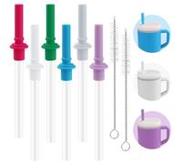 Joshey Lot de 6 pailles de rechange et valeurs de morsure compatibles avec Infantino My First Tumbler Kids de 255 g, lot de 6 embouts de rechange en silicone anti-déversement (multicolore)