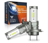 JOSHF H7 LED Ampoule 30000LM, 80W 500% Lumière 6500K Blanc Anti Erreur LED H7 Kit, Taille Mini 1:1 Plug and Play pour Feux Brouillard Plafonnier Plaque Immatriculation(Pack de 2)