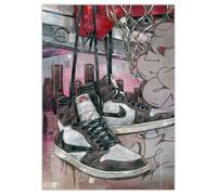 JosHoppenbrouwers Poster Air Jordan 1 Travis Scott Lacets noirs (50 x 70 cm) *Sans cadre