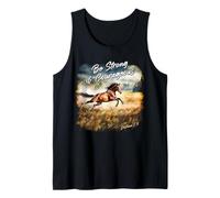 Joshua 1:9 Be Strong & Courageous - Girls Horse Verse Débardeur