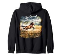 Joshua 1:9 Be Strong & Courageous - Girls Horse Verse Sweat à Capuche