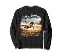 Joshua 1:9 Be Strong & Courageous - Girls Horse Verse Sweatshirt