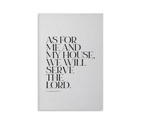 Joshua 24 Impression sur toile de peintures à thème Bible « As For Me » rétro - 30 x 45 cm