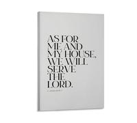 Joshua 24 Impression sur toile de peintures à thème Bible rétro Inscription As For Me And Retro 40 x 60 cm