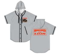 Josiah Queen Mt Zion Merch Maillot de baseball à capuche et manches courtes T-shirt unisexe à col rond, gris, S
