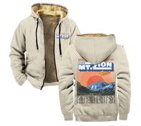 Josiah Queen The Mt. Zion Tour Veste à capuche zippée Unisexe Style décontracté à manches longues, beige, S