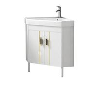 JOSIAHCQ Meuble d'angle Salle de Bain avec Vasque Ensemble Meuble sous Lavabo Salle de Bain Meuble Lave Main WC Suspendu avec Robinet Adapté Aux Petits Espaces(48cm/18.89in)