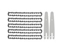 Joskeijky 5 Pièces 6 Pouces Mini Chaîne de Tronçonneuse avec 2 Accessoires de Rechange Pièces Barre de Chaîne de Scie pour Mini Tronçonneuse Électrique Portable Sans