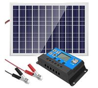 Joskeijky Chargeur de Batterie de Panneau Solaire 30W 12V + ContrôLeur 40A pour Camping-Car Camping-Car