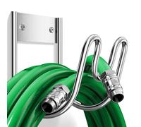 Josmimic SS304 Support de tuyau d'arrosage en acier inoxydable très résistant Argenté Extra large Fixation murale pour tuyau d'eau, rallonges, conduites d'aspiration, antirouille