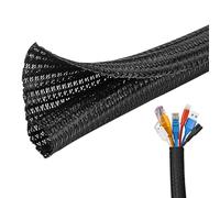 Josnown Cache Cable, 3M Pet Manchon Gaine Cable, Ajustable Gestion des Câbles Rangement Tressée pour Maison, Bureau, Télévision, Ordinateur, Voiture