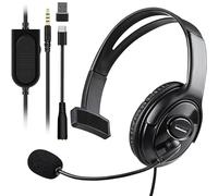 Joso Casque de Jeu pour PS5 PS4, 3.5mm Wired Online Gaming One Ear Headphone with Microphone for Sony PlayStation 5 4/PS4 Pro/PS4 Slim Controller/N-Switch/Laptop/Smartphone/Office Business